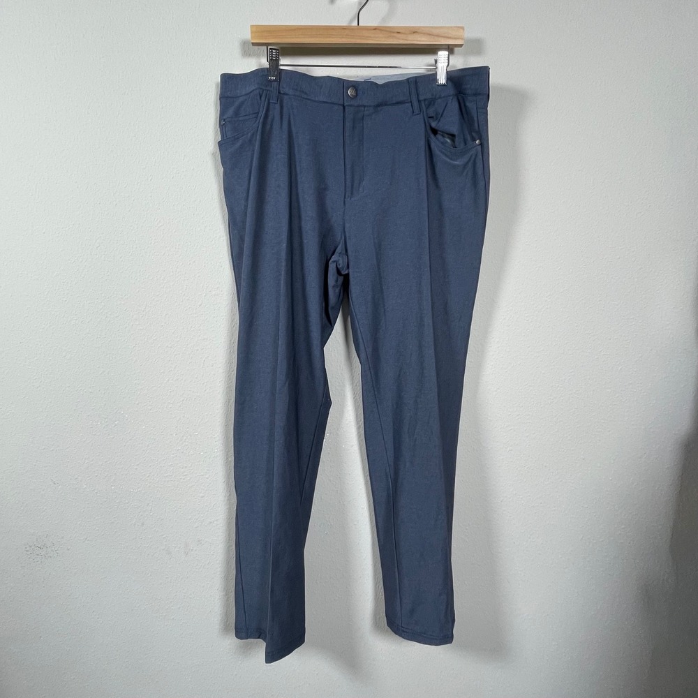 Adidas Golf Pants Mens 42 Blue Ultimate365 Heathered Stretch Slacks Athletic‎